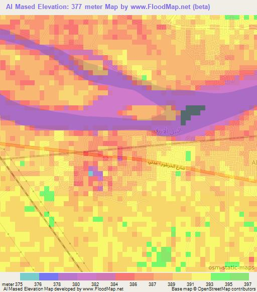 Al Mased,Sudan Elevation Map