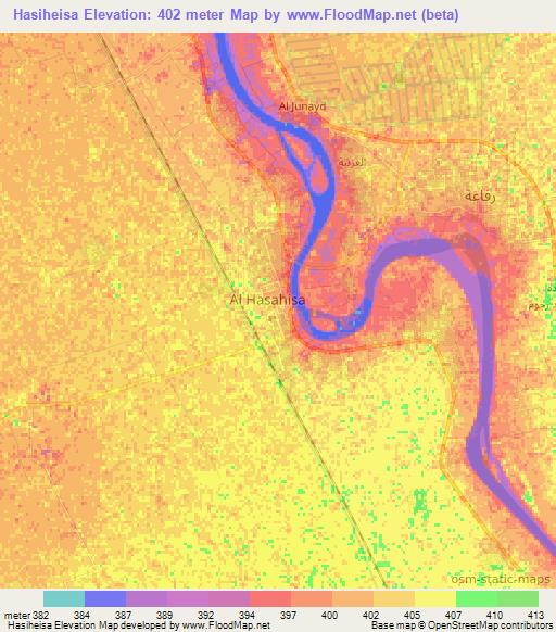 Hasiheisa,Sudan Elevation Map