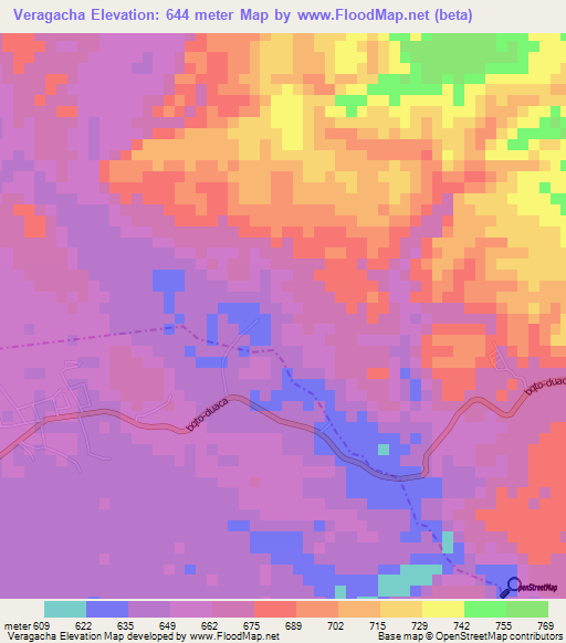 Veragacha,Venezuela Elevation Map