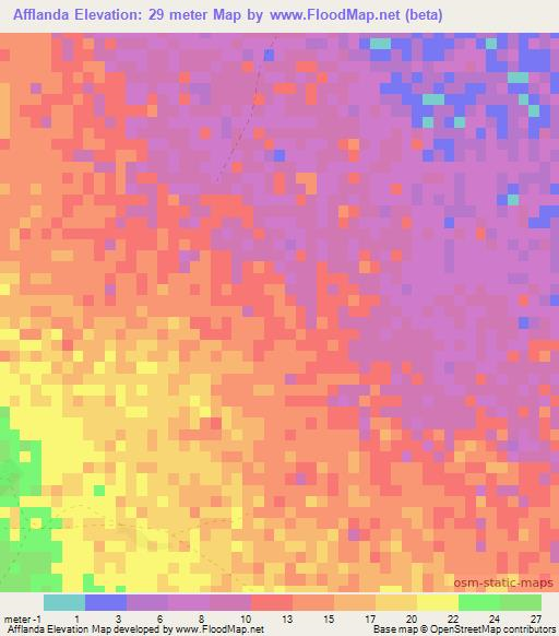 Afflanda,Sudan Elevation Map