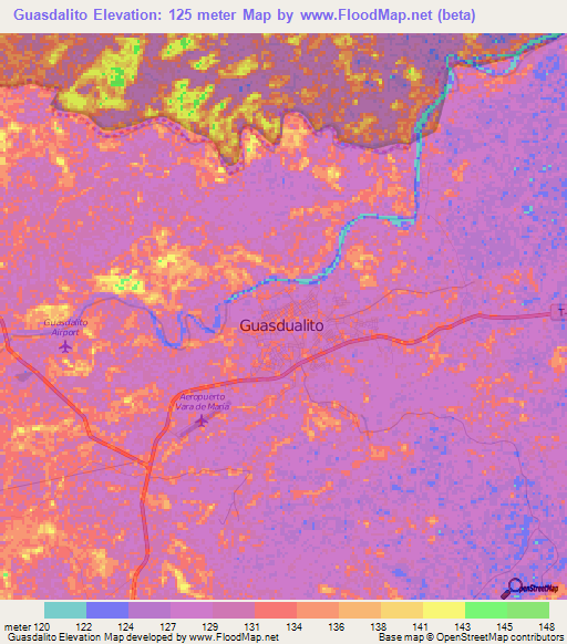 Guasdalito,Venezuela Elevation Map