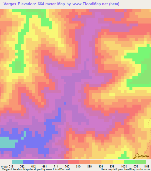 Vargas,Venezuela Elevation Map