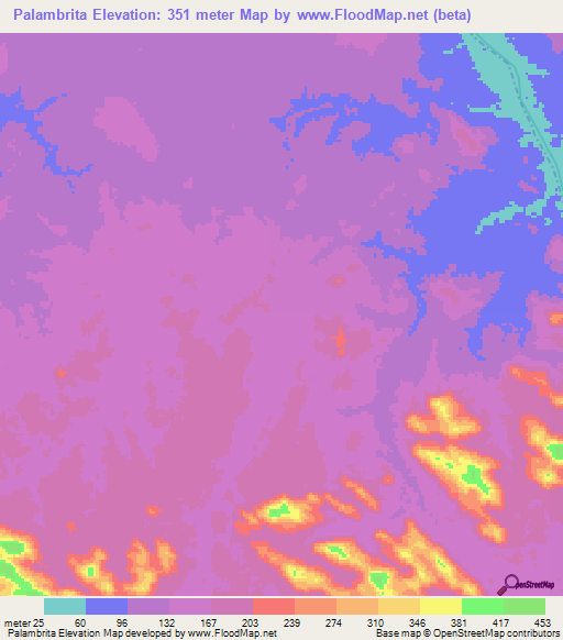 Palambrita,Venezuela Elevation Map