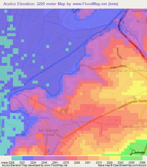 Aculco,Mexico Elevation Map