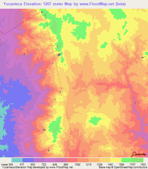 Yucanteca,Honduras Elevation Map
