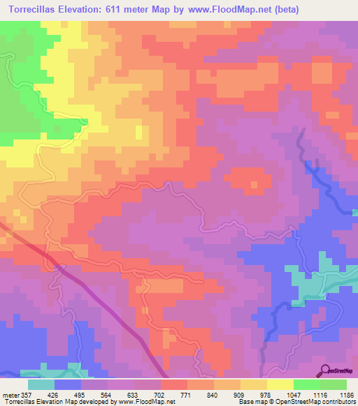 Torrecillas,Honduras Elevation Map