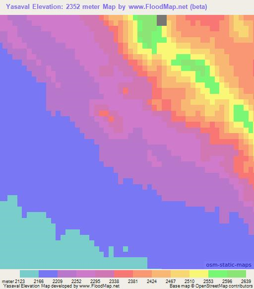 Yasaval,Iran Elevation Map