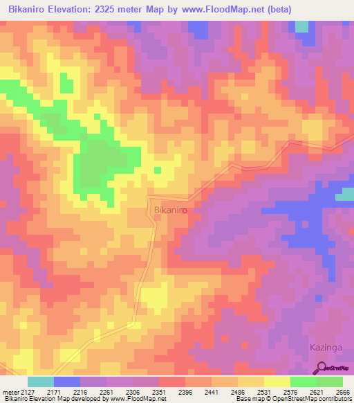 Bikaniro,Congo (Kinshasa) Elevation Map