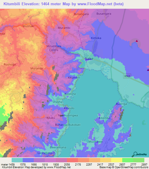 Kitumbili,Congo (Kinshasa) Elevation Map
