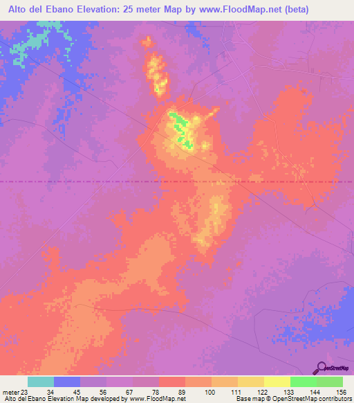 Alto del Ebano,Venezuela Elevation Map