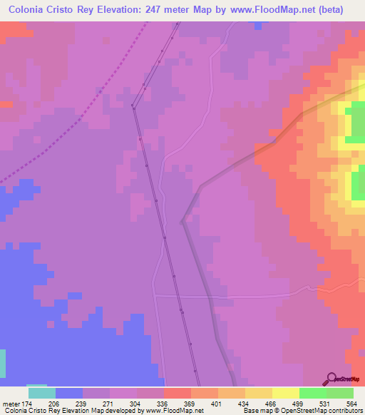 Colonia Cristo Rey,Nicaragua Elevation Map