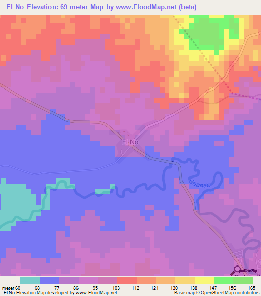 El No,Cuba Elevation Map
