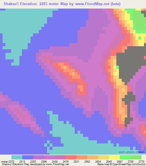 Shaksu'i,Iran Elevation Map