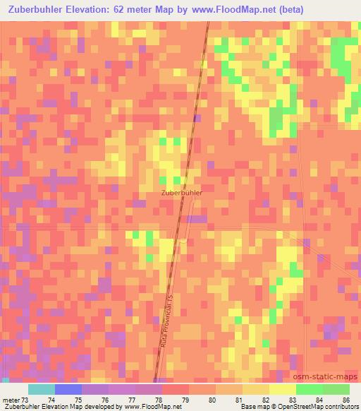 Zuberbuhler,Argentina Elevation Map