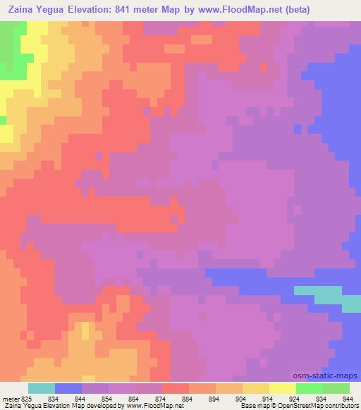 Zaina Yegua,Argentina Elevation Map