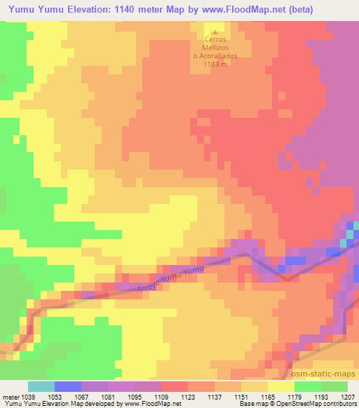 Yumu Yumu,Argentina Elevation Map