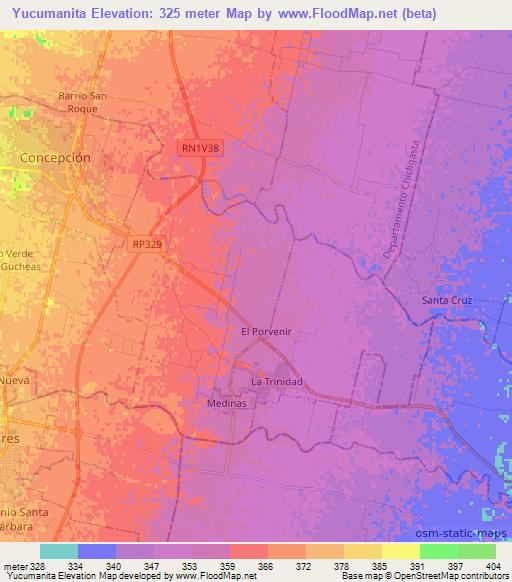 Yucumanita,Argentina Elevation Map
