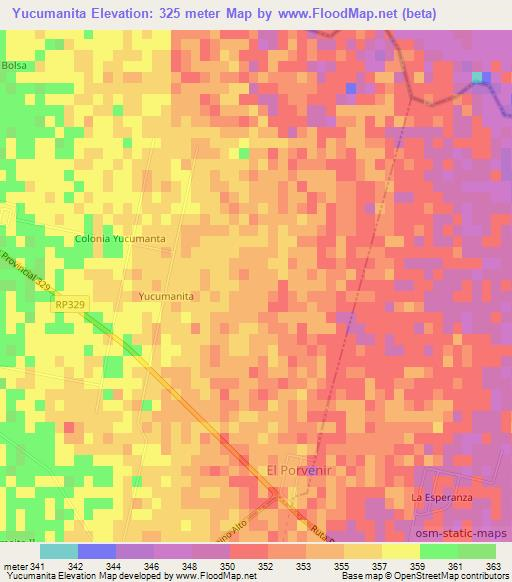 Yucumanita,Argentina Elevation Map