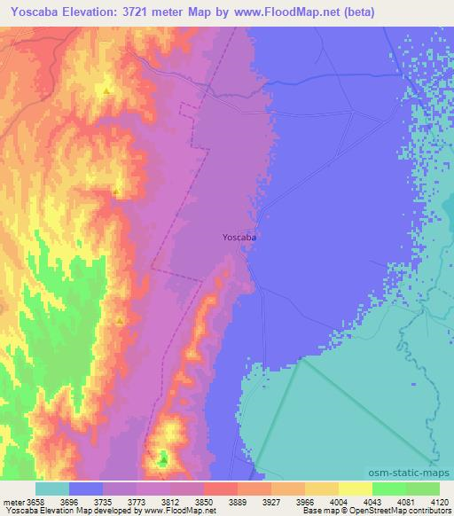 Yoscaba,Argentina Elevation Map