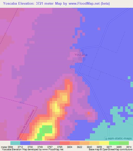 Yoscaba,Argentina Elevation Map