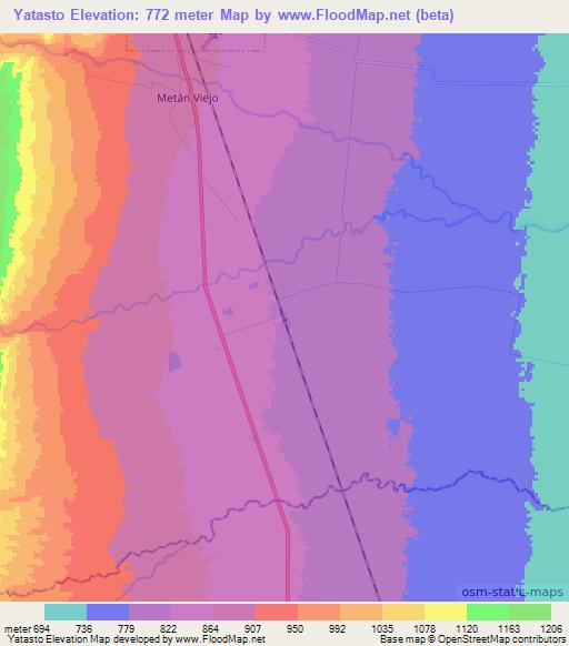 Yatasto,Argentina Elevation Map