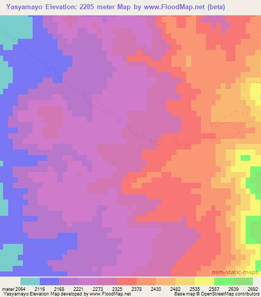 Yasyamayo,Argentina Elevation Map