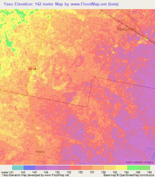 Yaso,Argentina Elevation Map