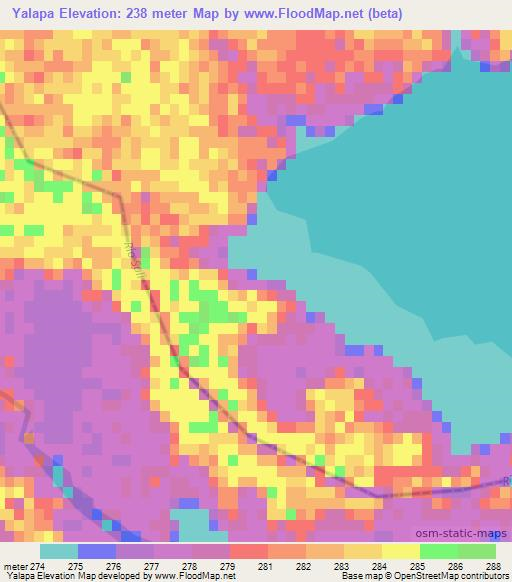 Yalapa,Argentina Elevation Map