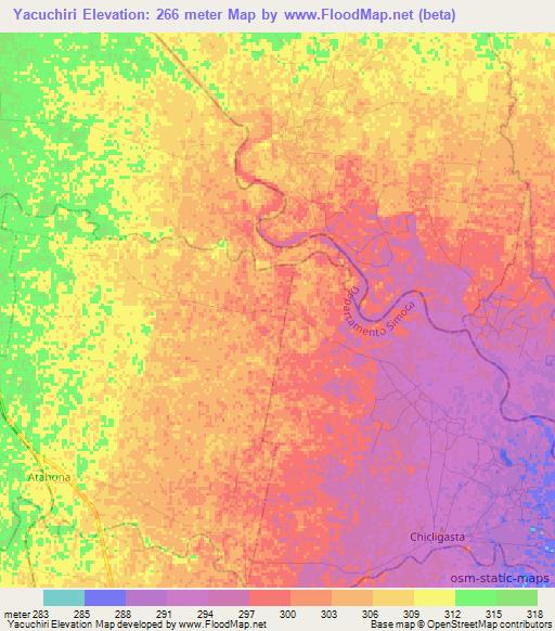 Yacuchiri,Argentina Elevation Map