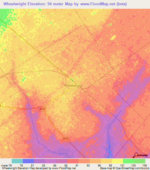 Wheelwright,Argentina Elevation Map