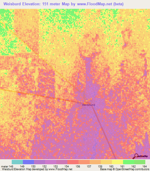 Weisburd,Argentina Elevation Map