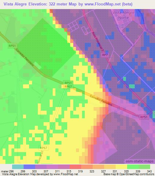 Vista Alegre,Argentina Elevation Map