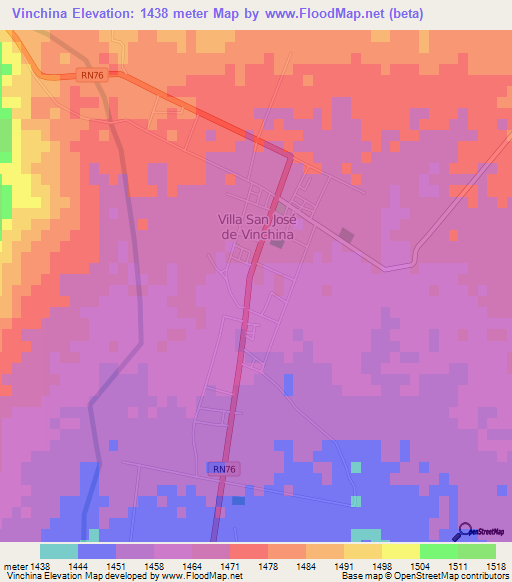 Vinchina,Argentina Elevation Map