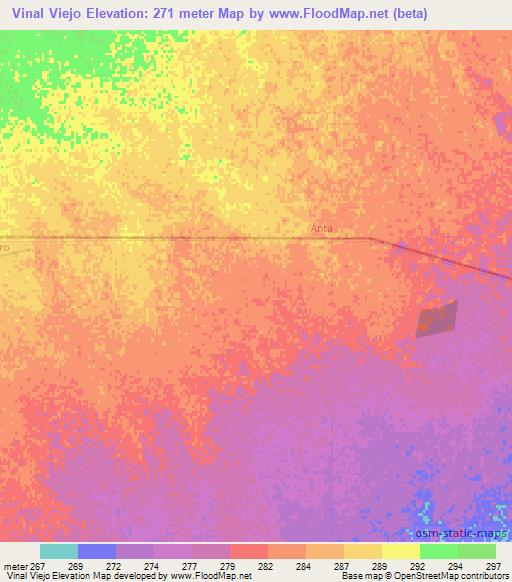 Vinal Viejo,Argentina Elevation Map