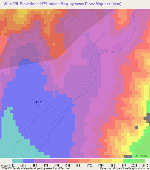 Villa Vil,Argentina Elevation Map