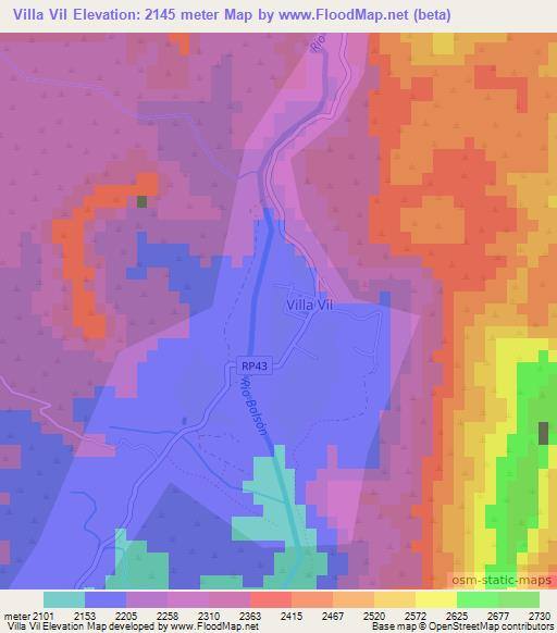Villa Vil,Argentina Elevation Map