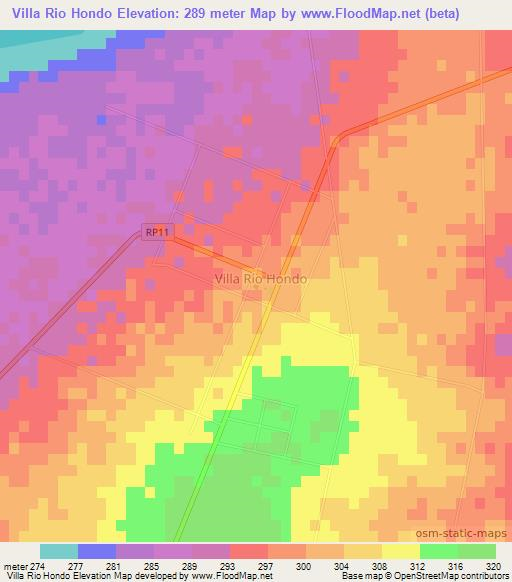 Villa Rio Hondo,Argentina Elevation Map