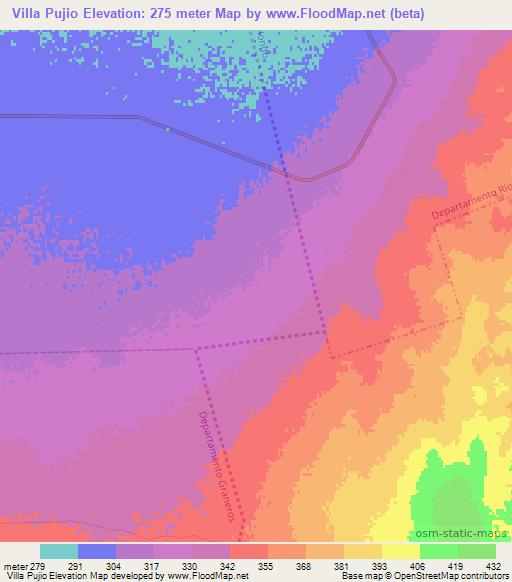 Villa Pujio,Argentina Elevation Map