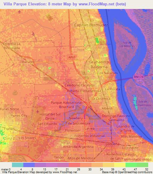 Villa Parque,Argentina Elevation Map