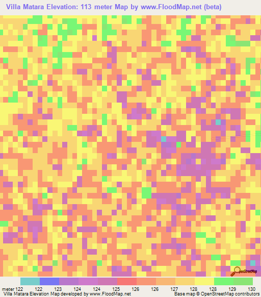Villa Matara,Argentina Elevation Map