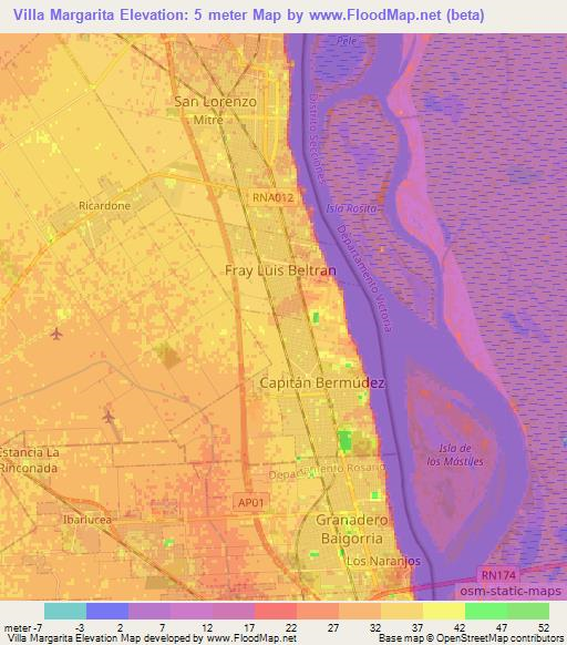 Villa Margarita,Argentina Elevation Map