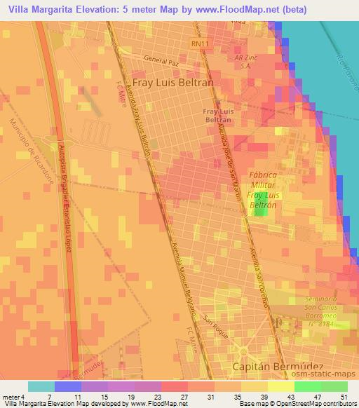 Villa Margarita,Argentina Elevation Map