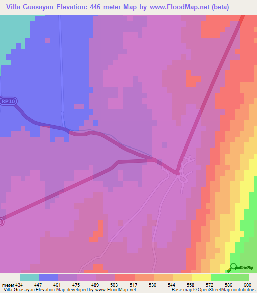 Villa Guasayan,Argentina Elevation Map