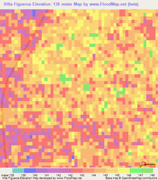 Villa Figueroa,Argentina Elevation Map