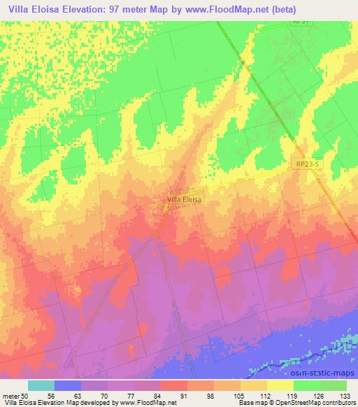 Villa Eloisa,Argentina Elevation Map