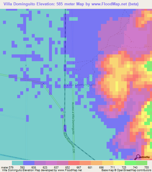 Villa Dominguito,Argentina Elevation Map