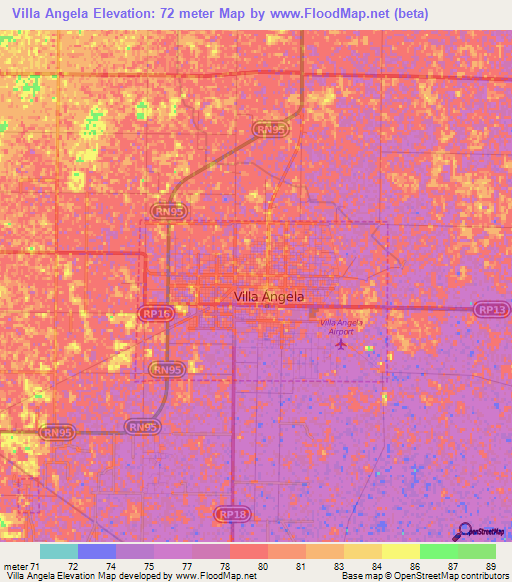 Villa Angela,Argentina Elevation Map