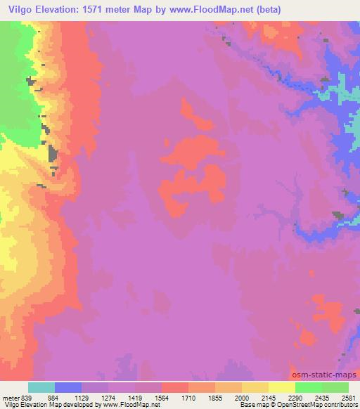 Vilgo,Argentina Elevation Map