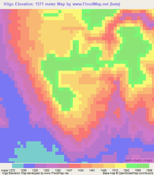 Vilgo,Argentina Elevation Map