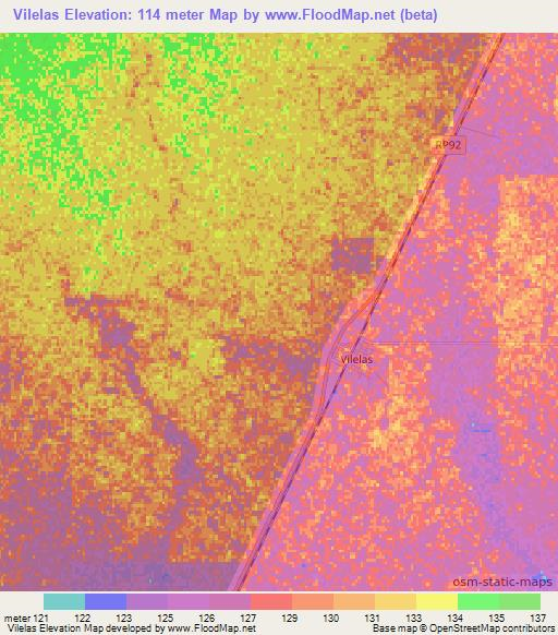 Vilelas,Argentina Elevation Map